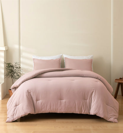 Solid Color Quilt and Pillowcase 3-Piece Set