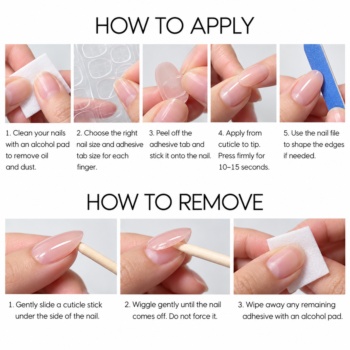 How to apply and remove press-on nails