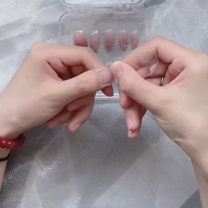 Pink Gradient Press-On Nails – Luxury Style, 10pcs · wear test
