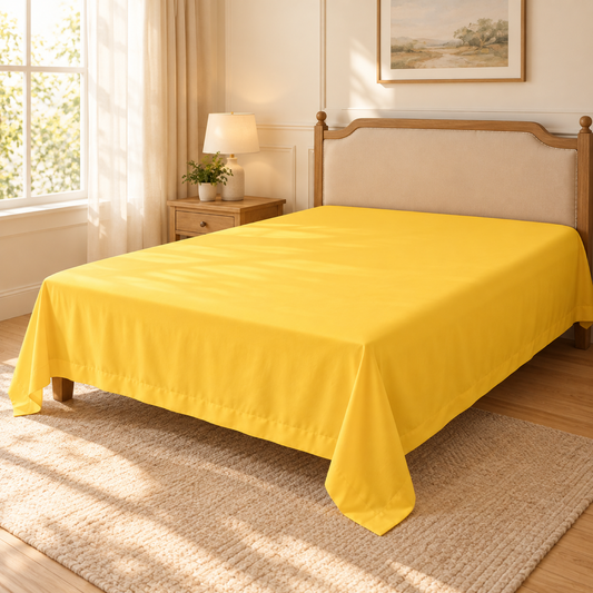 Ultra-Soft Microfiber Flat Sheet, Golden Yellow — scene