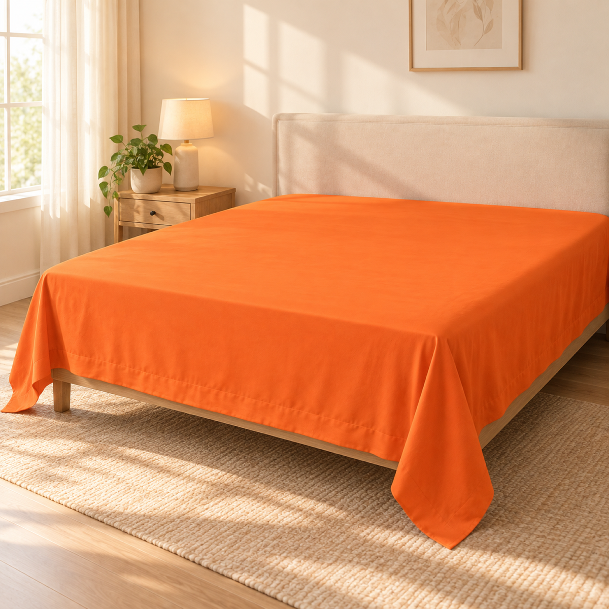 Ultra-Soft Microfiber Flat Sheet, Orange — scene