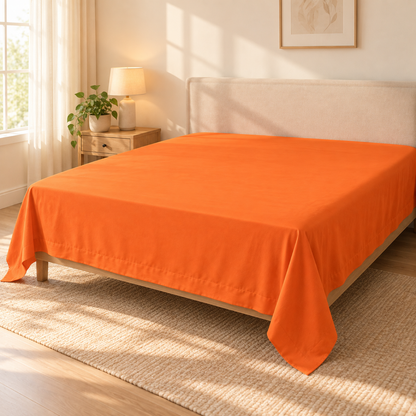 Ultra-Soft Microfiber Flat Sheet, Orange — scene