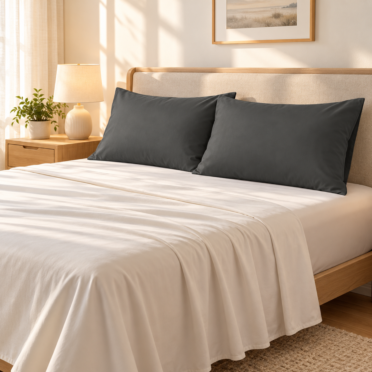 12-Pack Microfiber Pillowcases, Charcoal Grey — scene