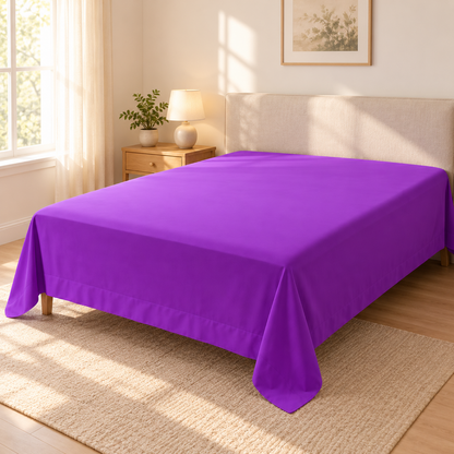 Ultra-Soft Microfiber Flat Sheet, Purple — scene