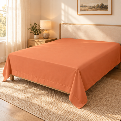 Ultra-Soft Microfiber Flat Sheet, Apricot — scene