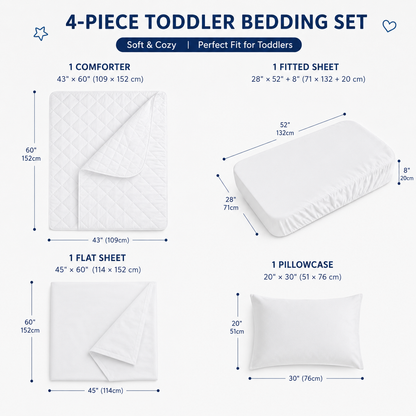4-Piece Toddler Bedding Set – Pink