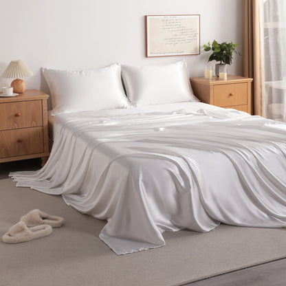White Satin Sheet Set – Deep Pocket